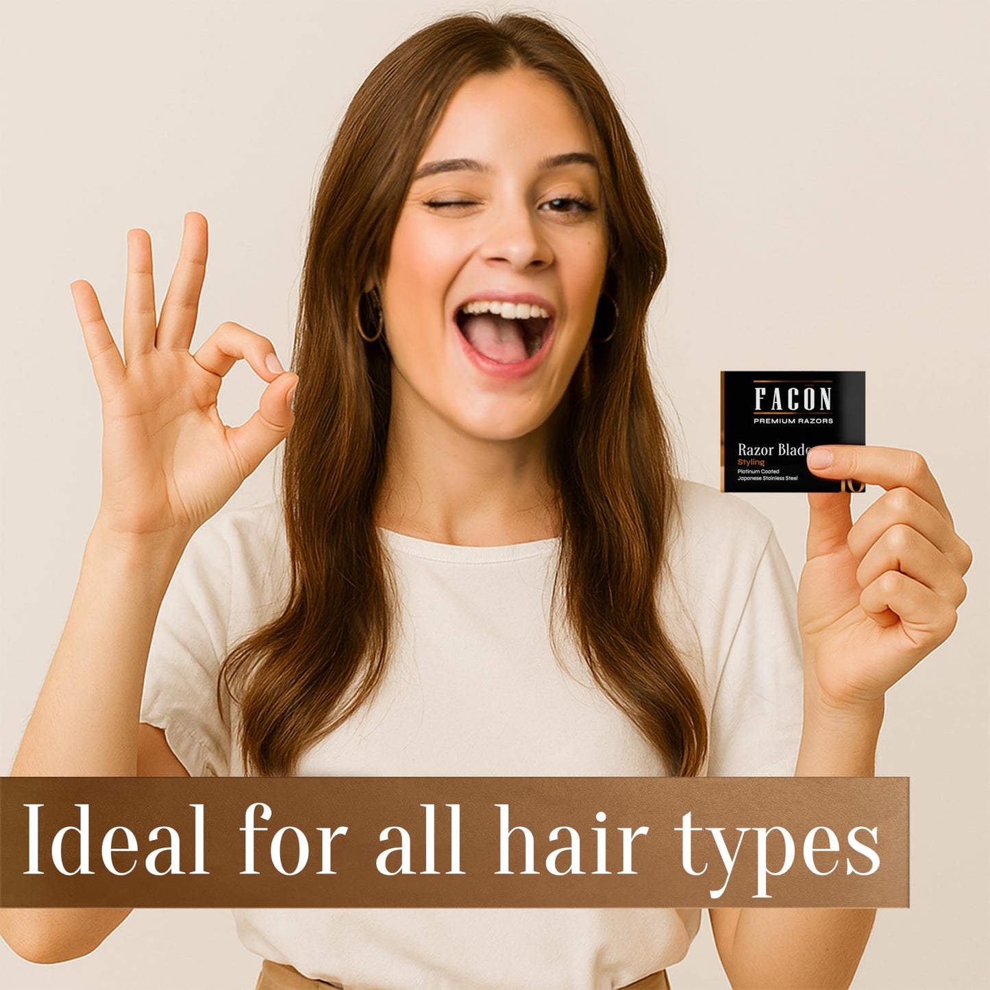 Facón - Cuchillas de repuesto profesionales para peinar el cabello y texturizar la maquinilla de afeitar, 10 unidades
