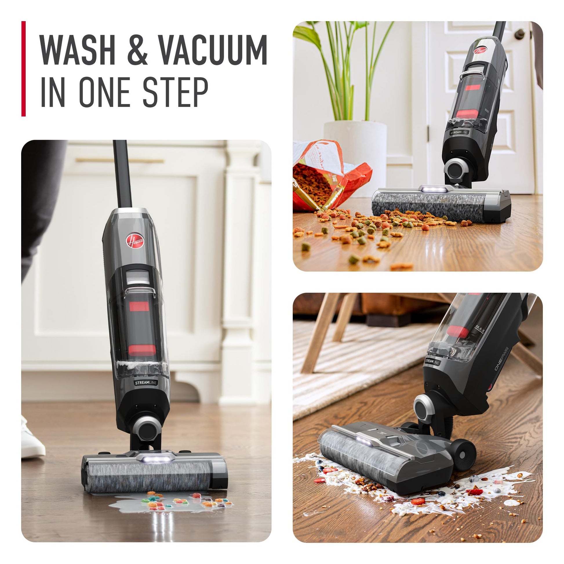 Hoover ONEPWR Streamline - Máquina limpiadora de Suelos Duros inalámbrica, máquina portátil de Limpieza de Pisos, Sistema de autolimpieza, Modo de Lavado y seco, Ideal para Madera Dura, Vinilo de