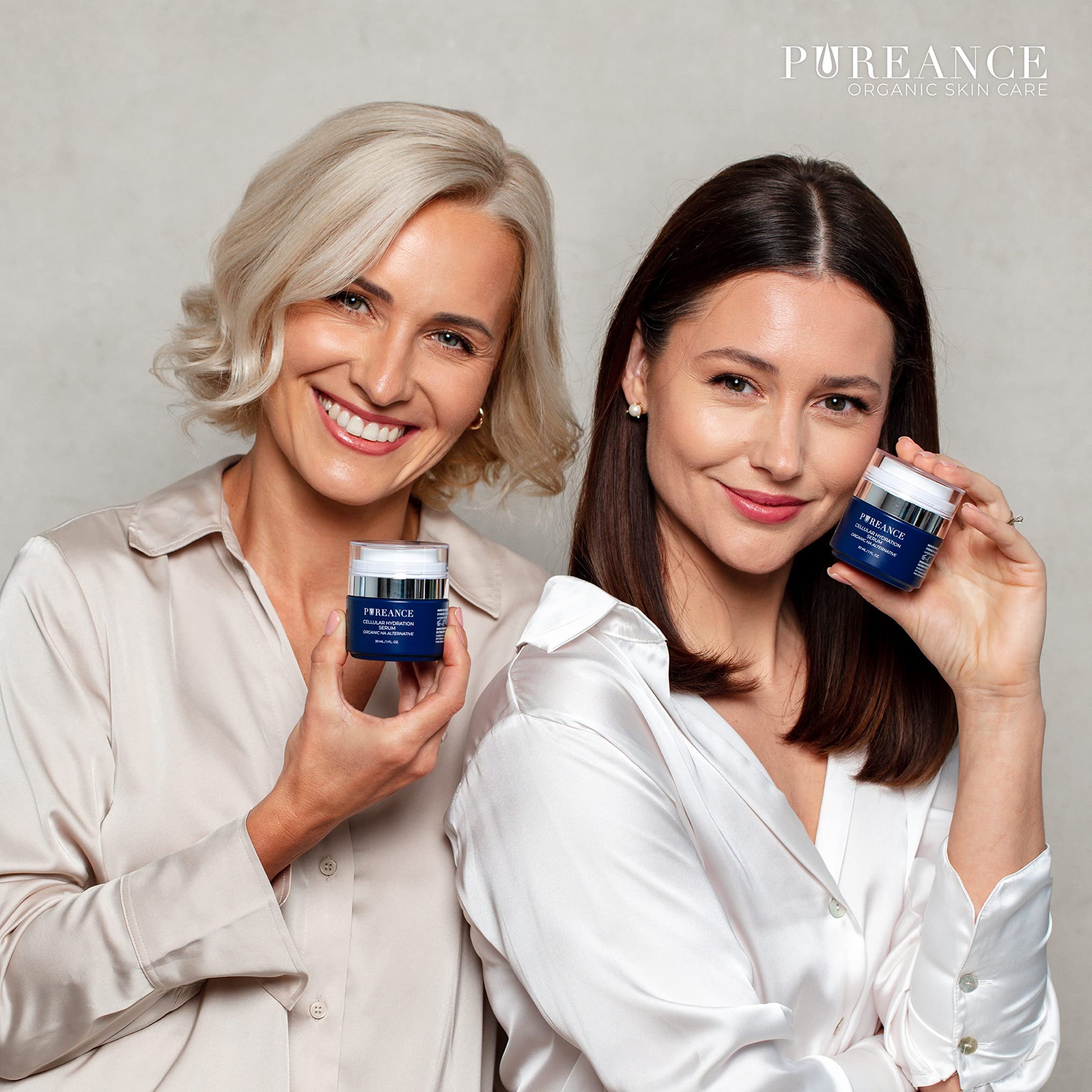 PUREANCE Suero Hidratante Orgánico Para La Cara - El Hongo Tremella Estimula El Colágeno Y El Crecimiento Celular, El Suero De Ácido Hialurónico Mejora La Humedad Y Nutre La Piel