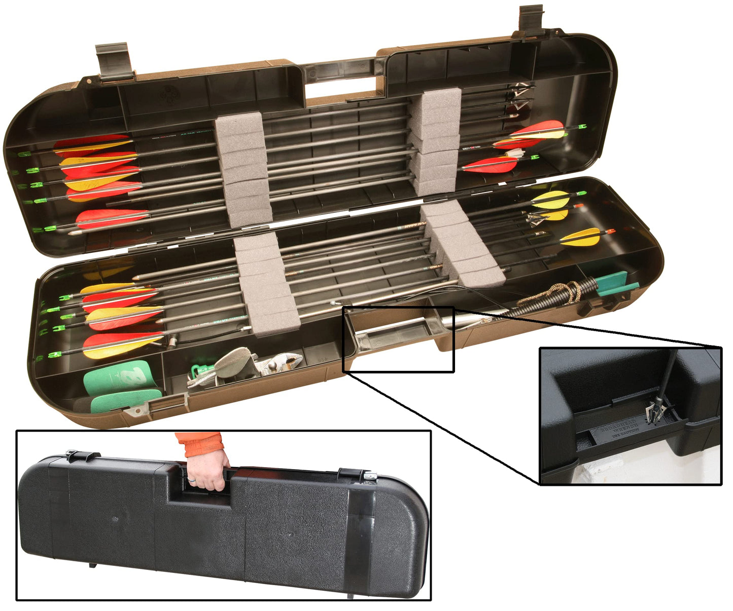 MTM BH 35-40 Arrow Plus, Cierre a presión, pestañas con Doble candado para Seguridad, Hecho en Estados Unidos, Color Negro