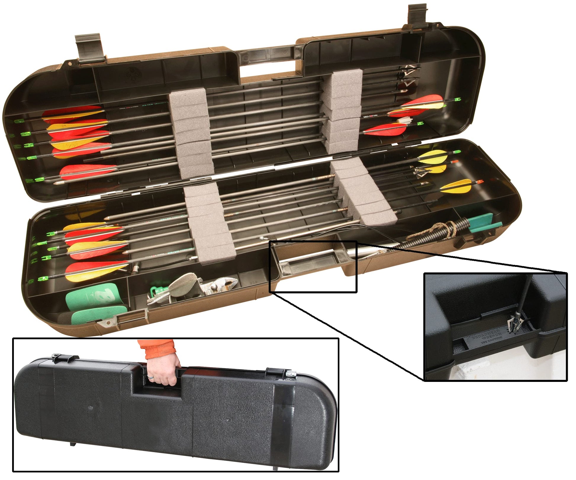 MTM BH 35-40 Arrow Plus, Cierre a presión, pestañas con Doble candado para Seguridad, Hecho en Estados Unidos, Color Negro