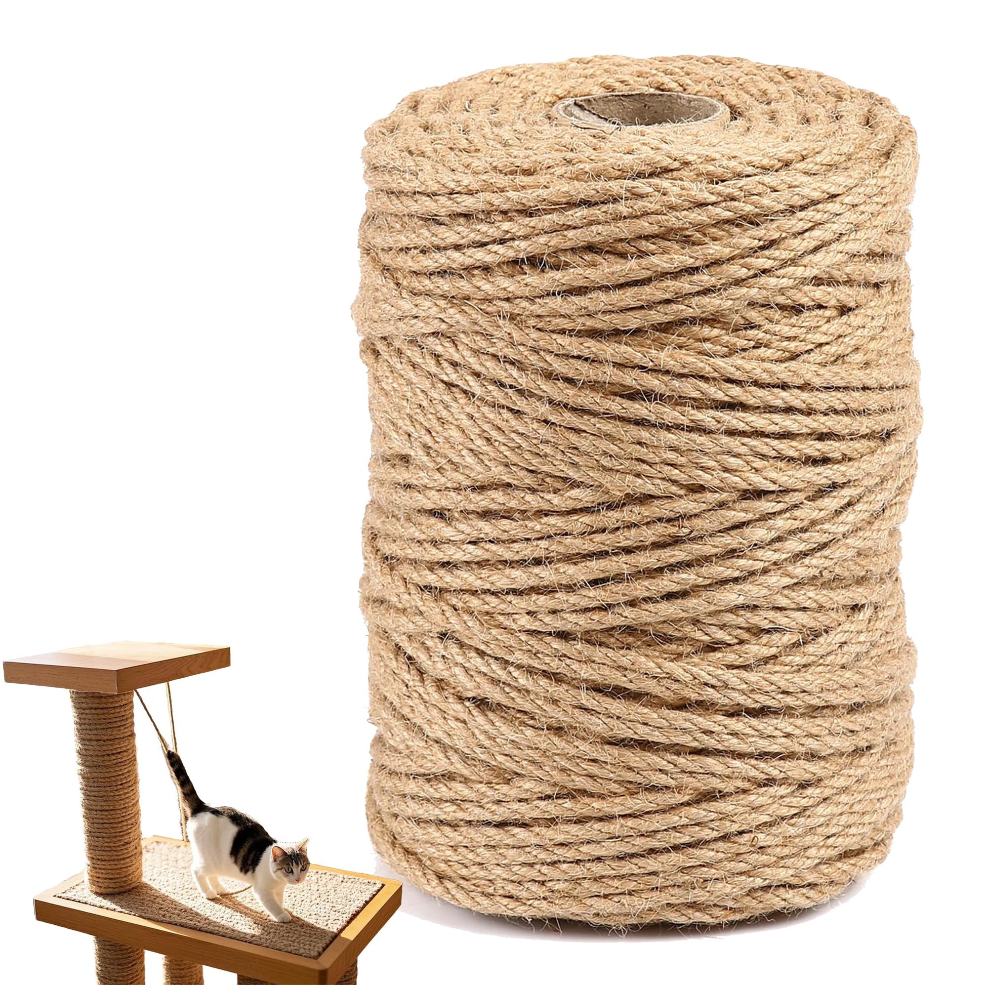 Cuerda de Sisal Natural YUNZJUNLY 100m Trenzada para Rascar Gato