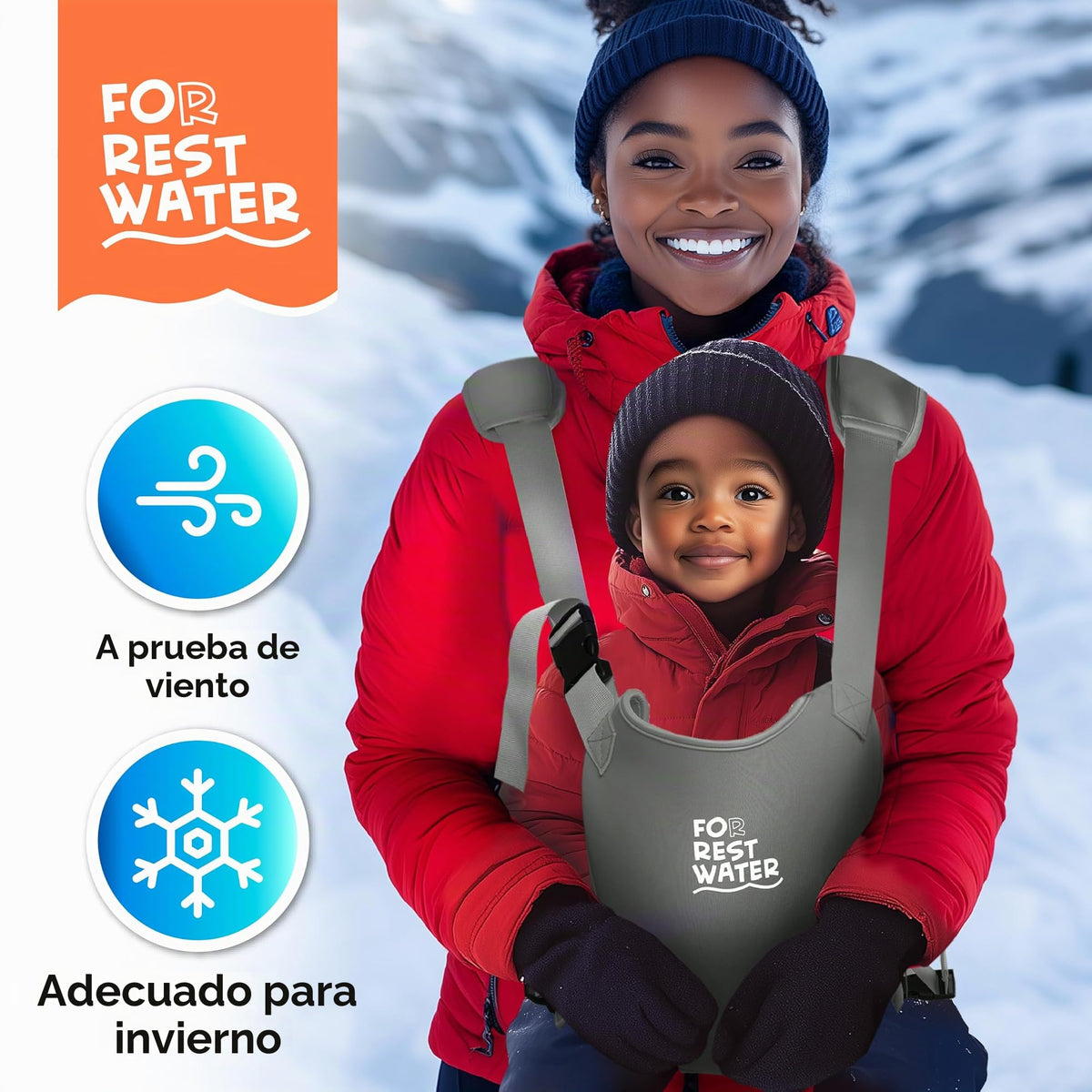 Portabebés de neopreno ergonómico de alta calidad para agua cálida y segura y diversión en la tierra (4-24 meses) – Arnés ajustable para bebés y niños pequeños – Portabebés de verano e invierno (gris)