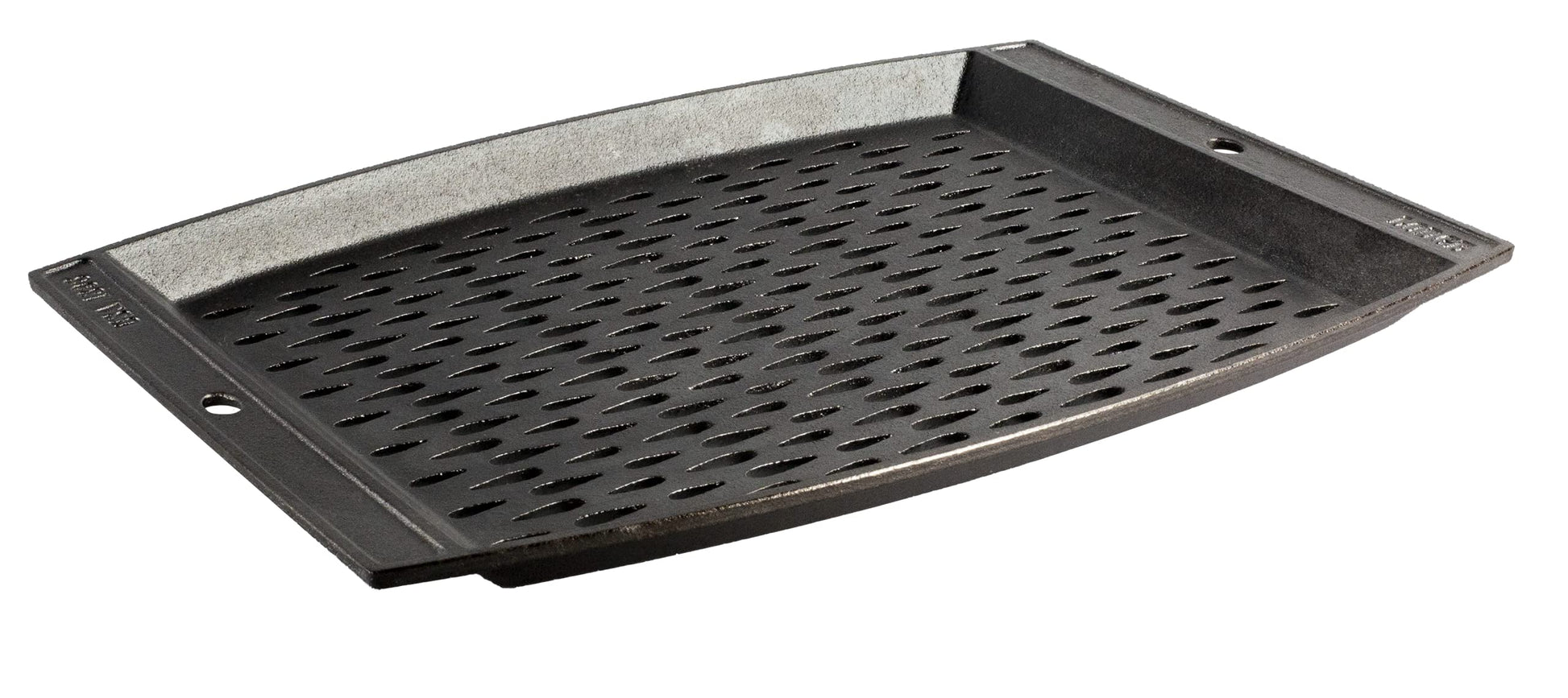 Lodge - Rejilla rectangular de hierro fundido presazonada, para uso en la parrilla, sartén diseñada para proteger los alimentos de caídas a través de la rejilla, hierro fundido, 15 pulgadas