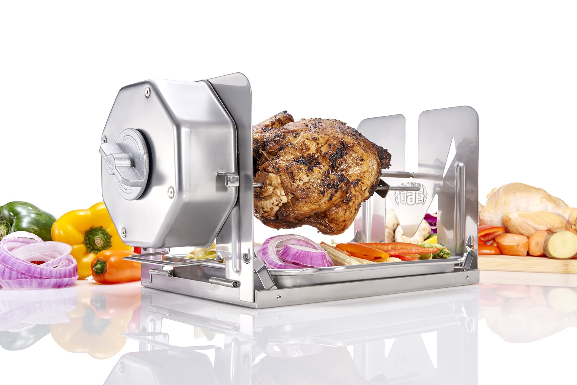 Kit de Asador Inalámbrico ROTO-Q 360 Acero Inoxidable para Parrillas y Hornos