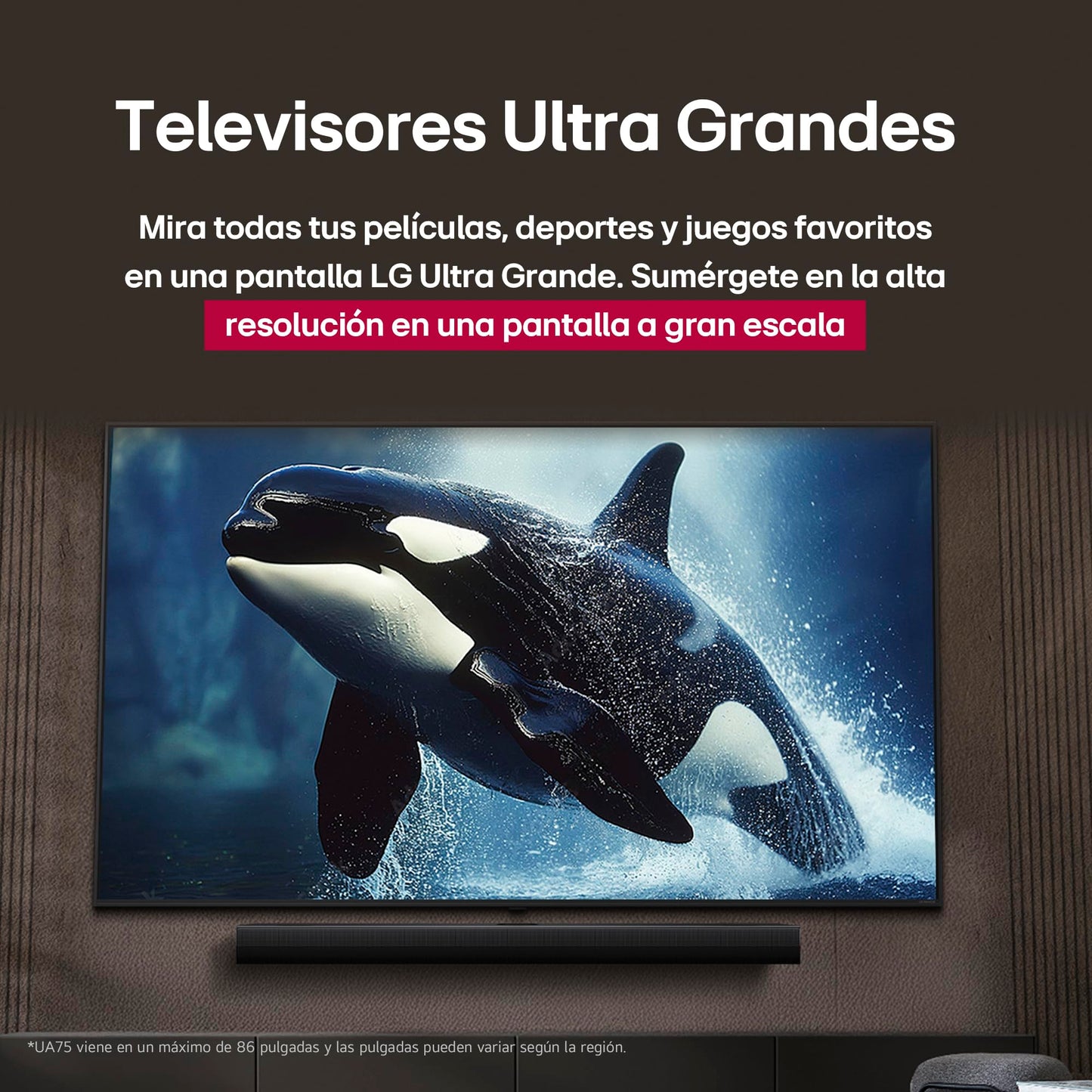 LG Pantalla 86 Pulgadas UHD AI UA8050 4K Smart TV 2025