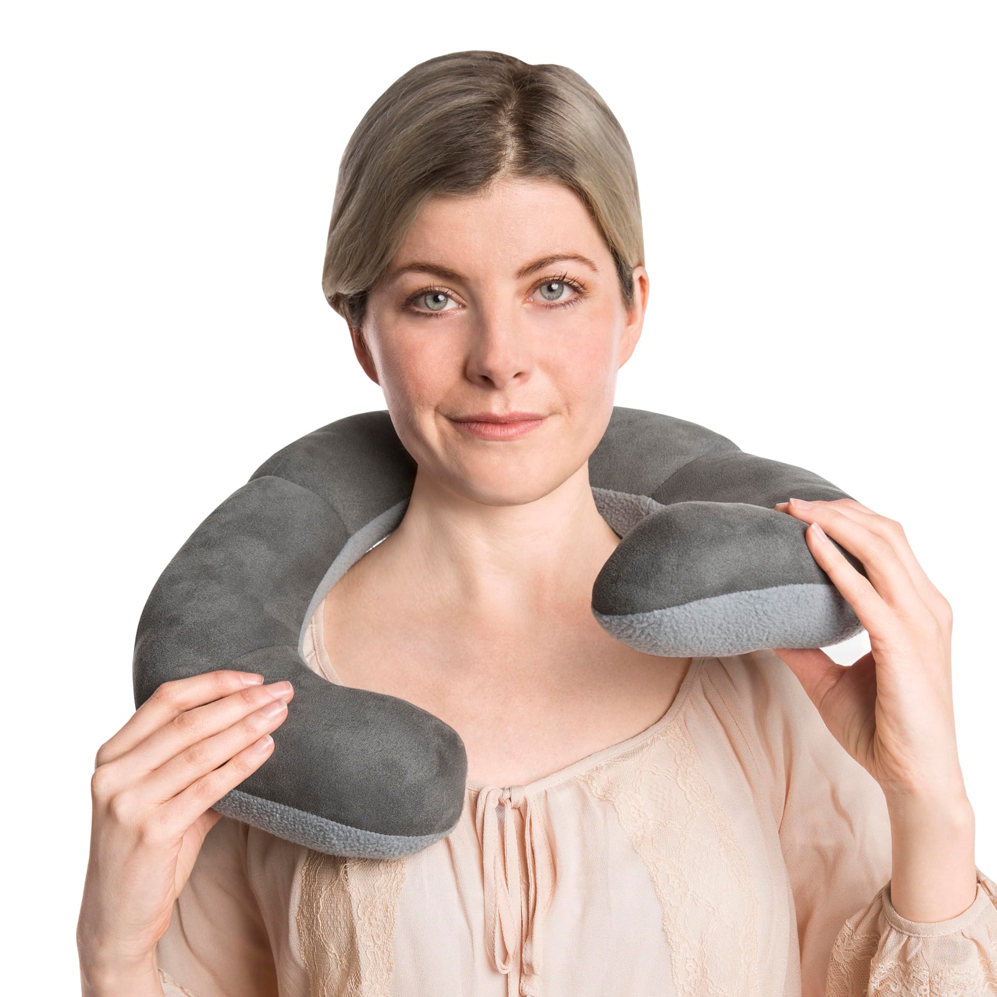 Almohada Travelon Deluxe Wrap-n-Rest Gris Oscuro Gris Claro