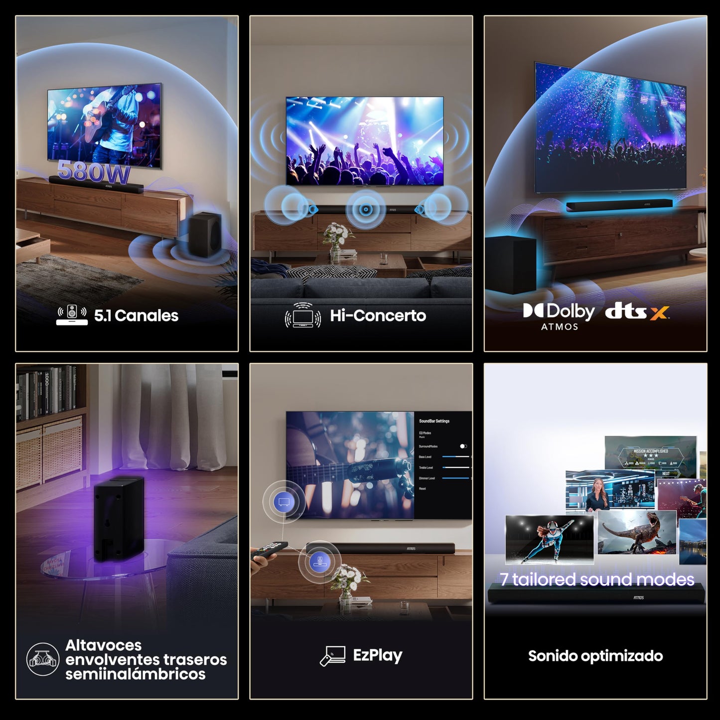Hisense Barra de Sonido AX5100Q, 5.1 CH 580W