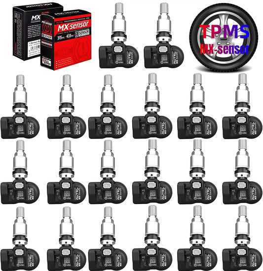 Autel MaxiTPMS MX - Sensor 20 unidades con tallo de metal 315/433MHz TPMS Sensor universal de neumáticos programado por TPMS Tool TS401 TS408 TS501 TS508 TS601 TS608 MK808TS MX808TS MS906TS ITS600