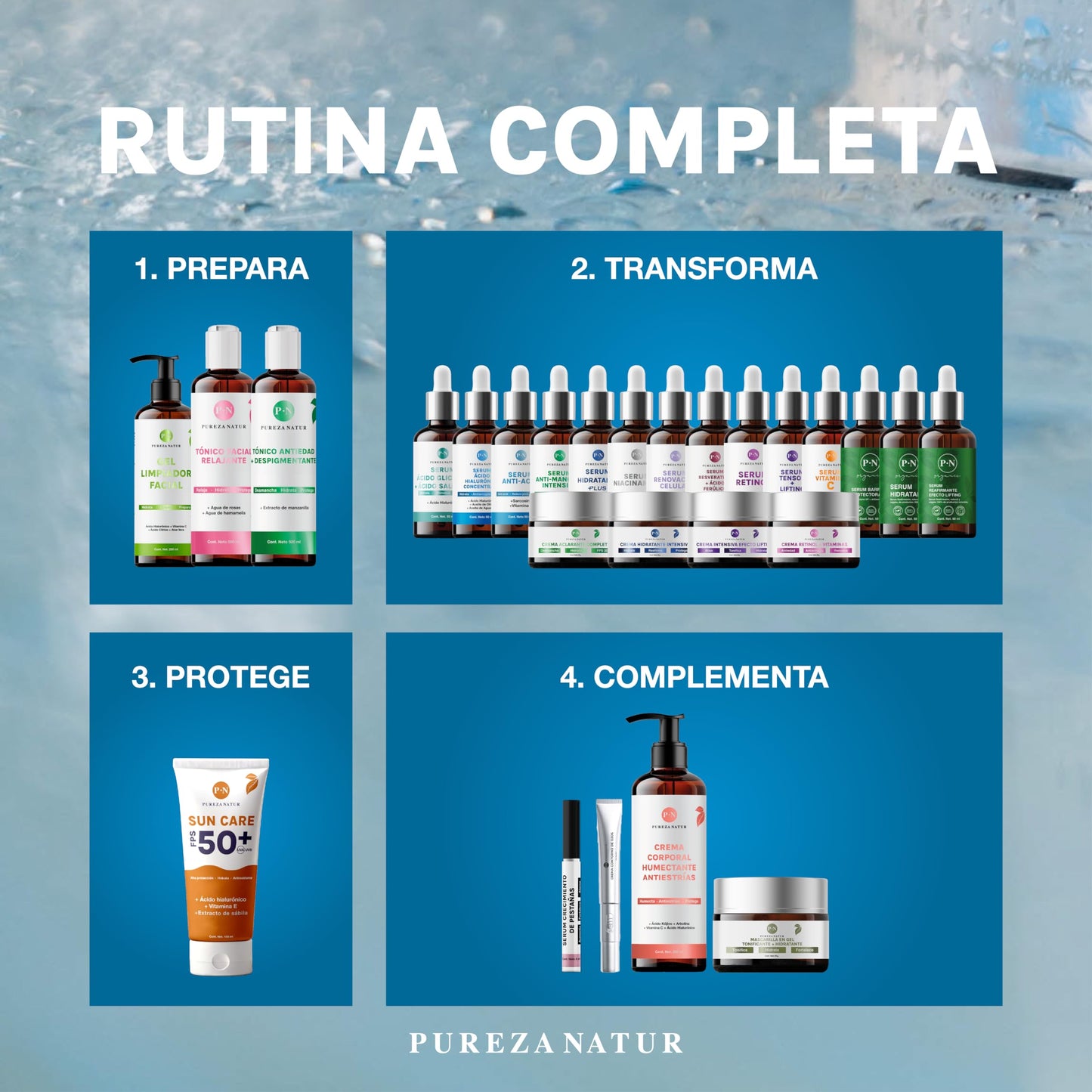 PUREZA NATUR Serum Acido Hialurónico facial Hidratante + Aceite de aguacate y Olivo para la cara skin care | Suero anti aging, para ojeras y arrugas 50ml (Serum AH concentrado)