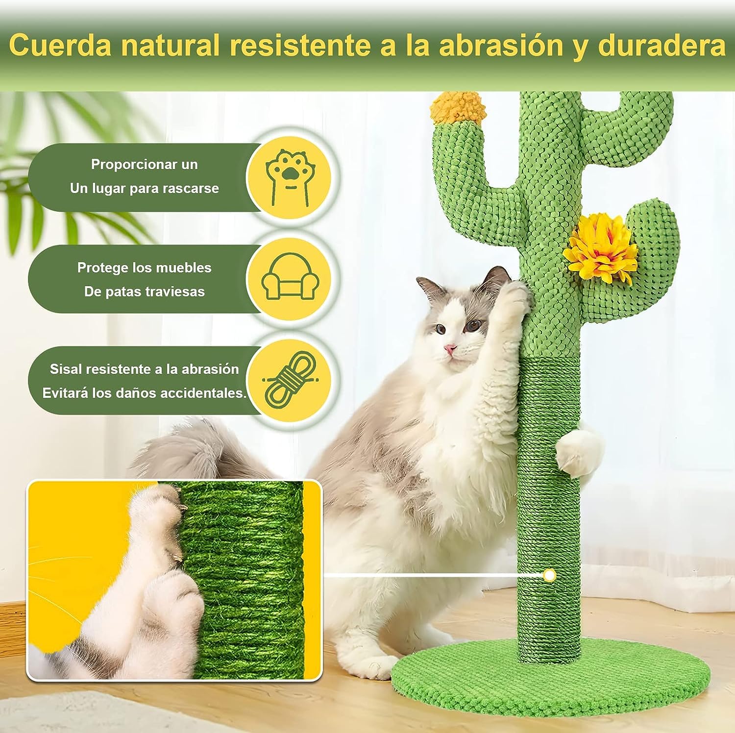 Poste Rascador para Gatos Cactus Grande para Interior
