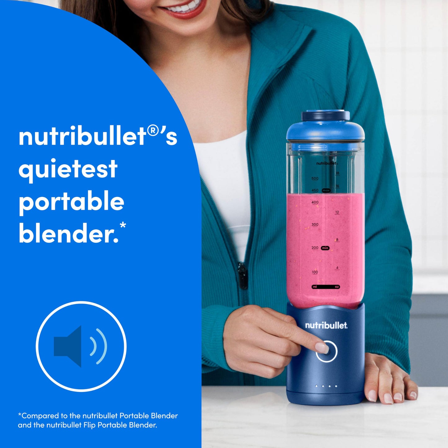 nutribullet Flex Batidora portátil NBPB50200BB, Azul zafiro