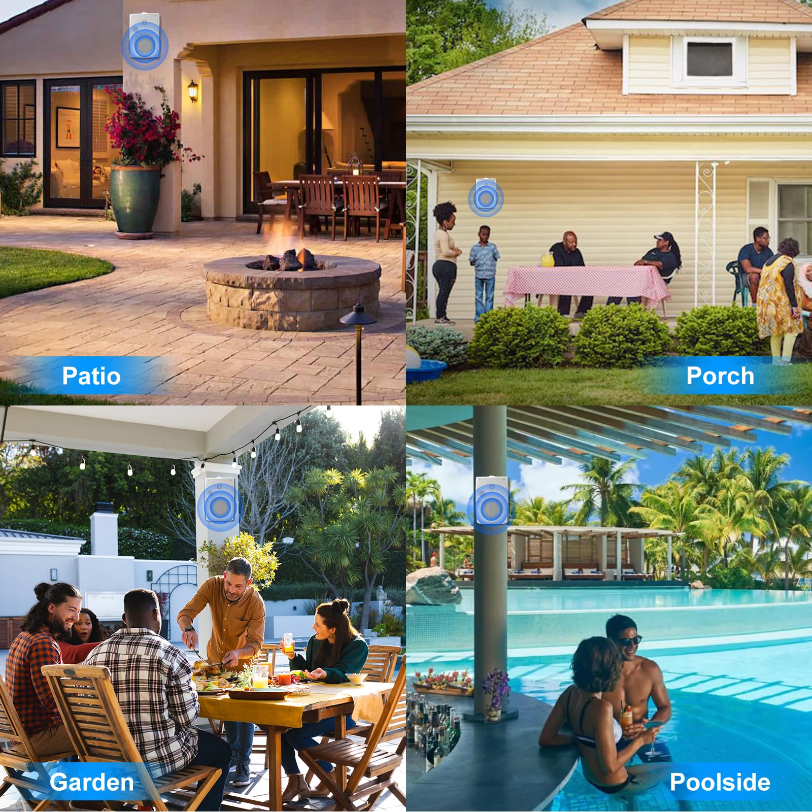 Herdio 6,5 Pulgadas Bocinas para Exterior, 400W Altavoces para Exteriores, Impermeable, Amplia Cobertura De Sonido Estéreo, para Patio, Terraza, Patio Trasero (Blanco)