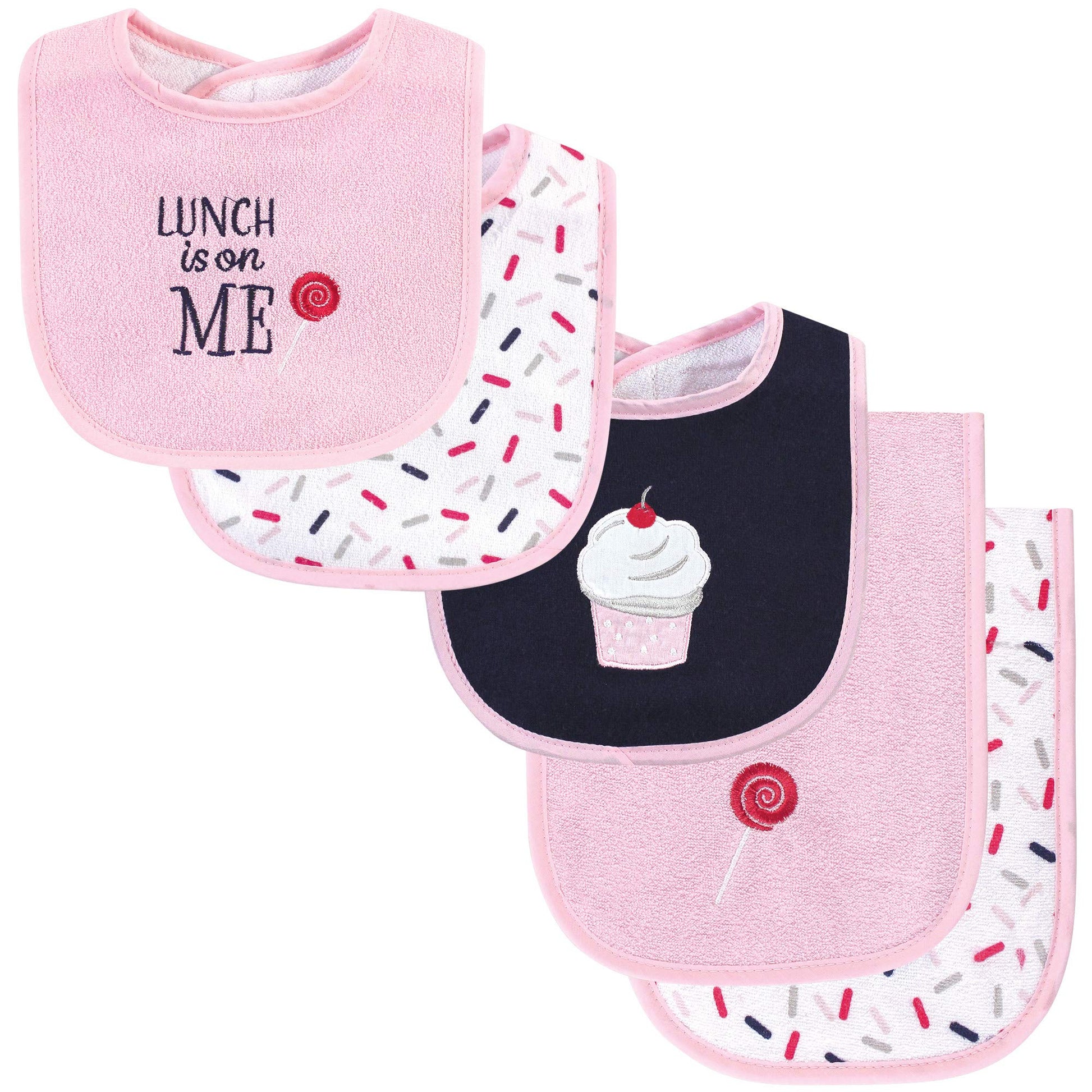 Hudson Baby Conjunto de babero y paño para eructos de algodón unisex para bebé, magdalenas, talla única