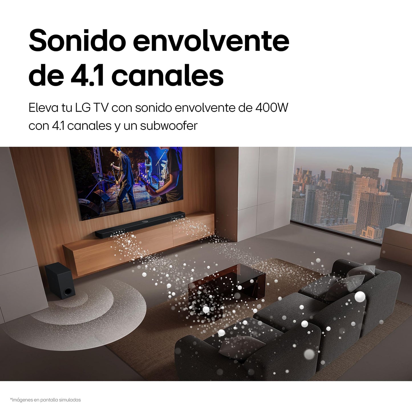 LG Soundbar con AI Sound Pro de 2.1 Canales S40T
