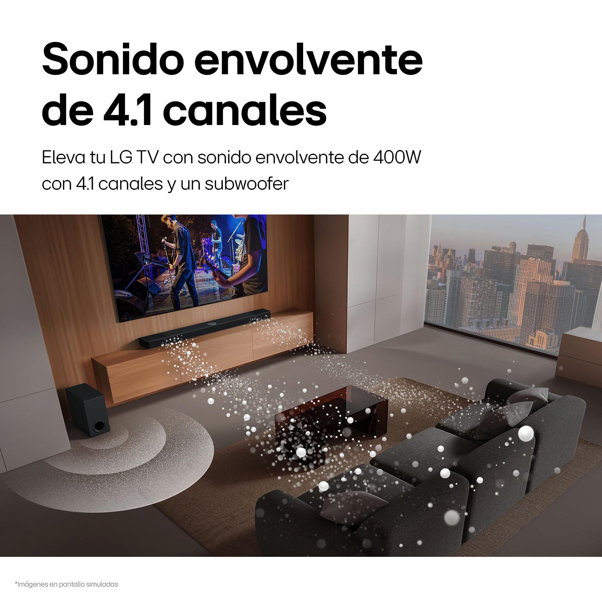 LG Soundbar con AI Sound Pro de 2.1 Canales S40T