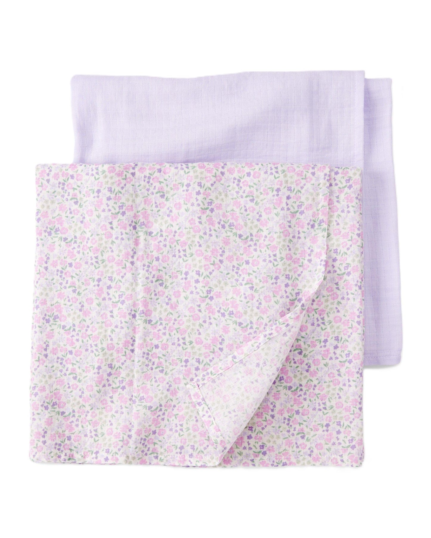 Carter's Baby - Paquete de 2 mantas de muselina para bebé, algodón, lavanda, 47 x 47 pulgadas