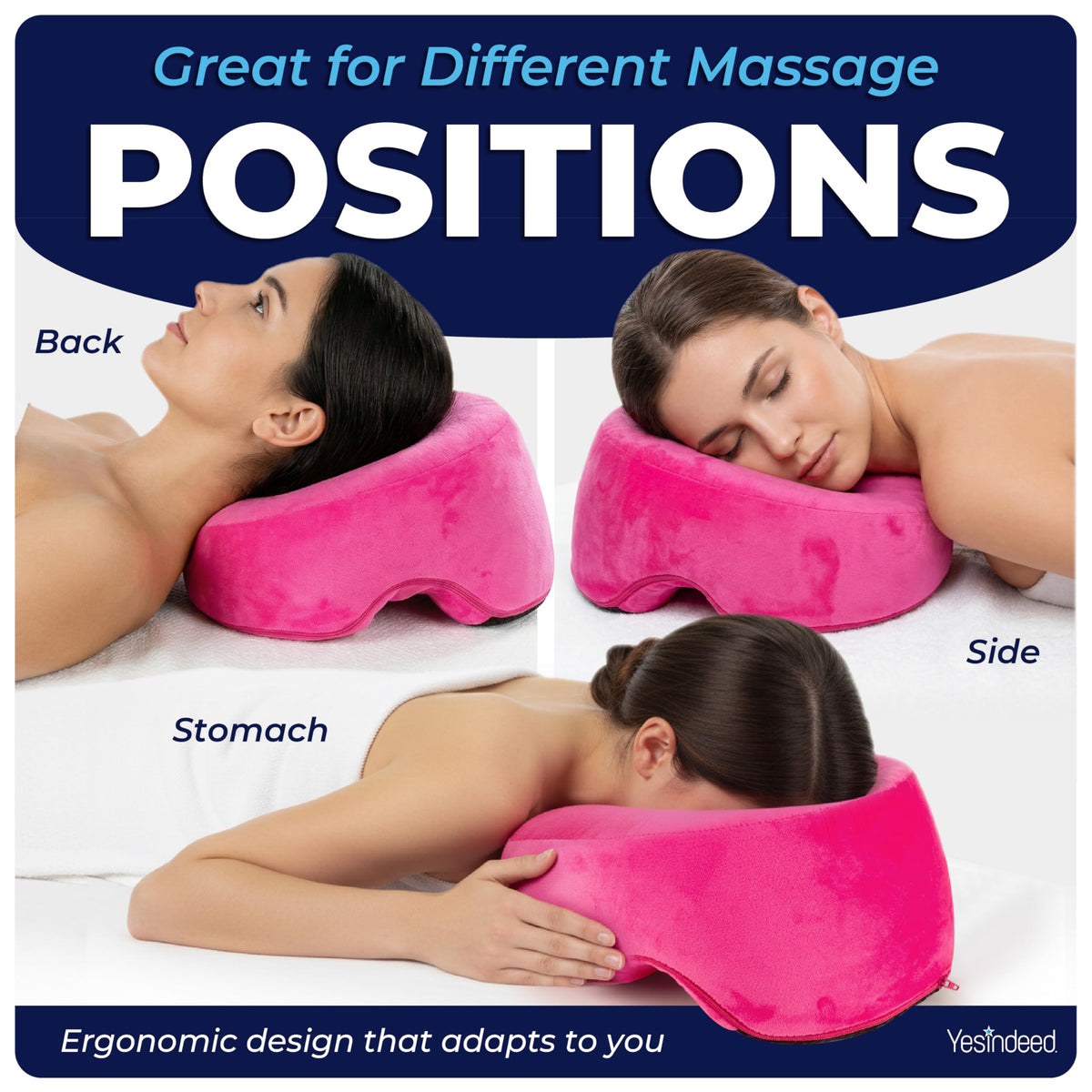 Almohada Facial de Espuma Viscoelástica Ajustable para Masaje y Spa