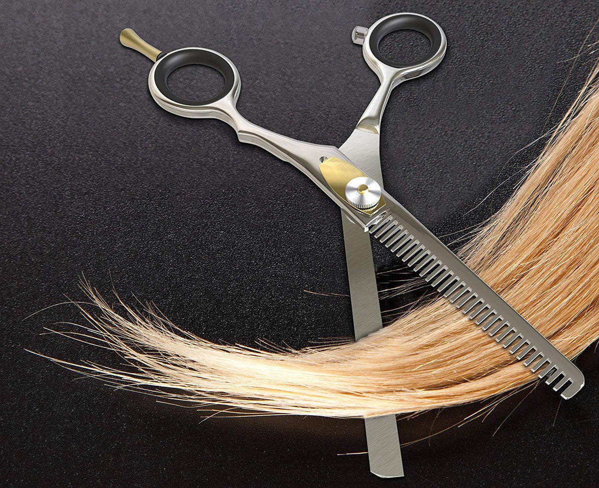 Equinox Professional - Juego de tijeras para cortar el pelo y para teñir y texturizar, longitud total de 16,5 cm con tornillo de tensión de ajuste fino – acero inoxidable japonés, THINNING B