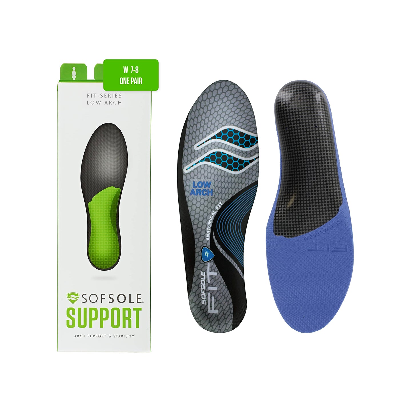 Plantillas de Suela Sof Unisex Gris FIT de Longitud Completa para Mujer