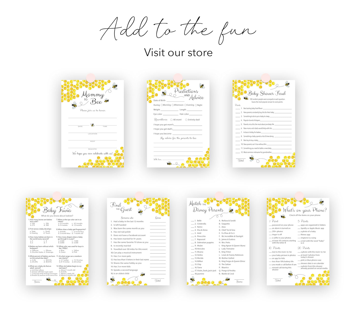 Tarjetas de predicción y consejos de abeja – Paquete de 25 – Juegos de baby shower de abejorro, amarillo neutro abejorro, nuevos padres, mensaje de mamá y papá, mensaje de mamá y papá, recuerdo de actividad de coed de abeja miel G620-PDAV