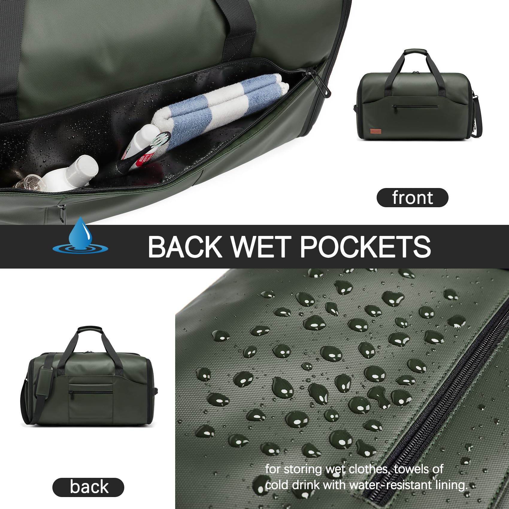 Bolsas de ropa para viajes, bolsas de traje para hombres, viajes, bolsa de ropa con compartimento para zapatos, bolsa de ropa convertible 2 en 1 impermeable con correa para el hombro,Moda y negocios