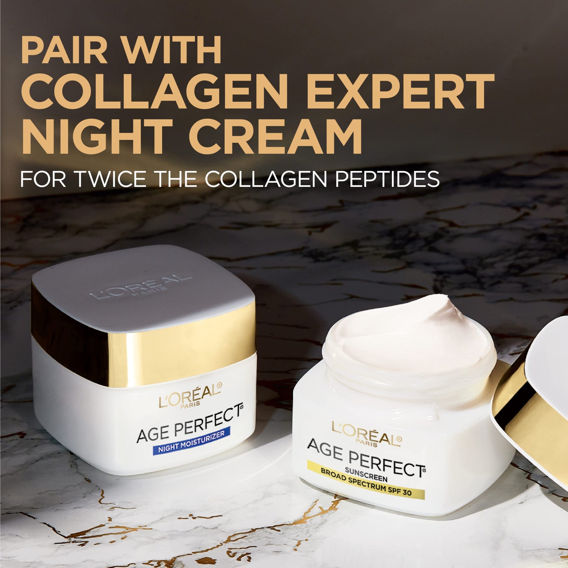 L'Oreal Paris Age Perfect Collagen Expert Anti-Aging Day Face Moisturizer AM, Collagen Peptides, Niacinamide, Age Perfect For Mature Skin, Suitable for sensitive skin, Dermatologist Tested, 2.5 oz