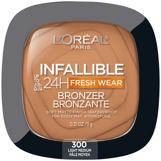 L'Oréal Paris, Infallible 32h Freshwear Soft Matte Bronzer, Tono 300 light medium, 9g