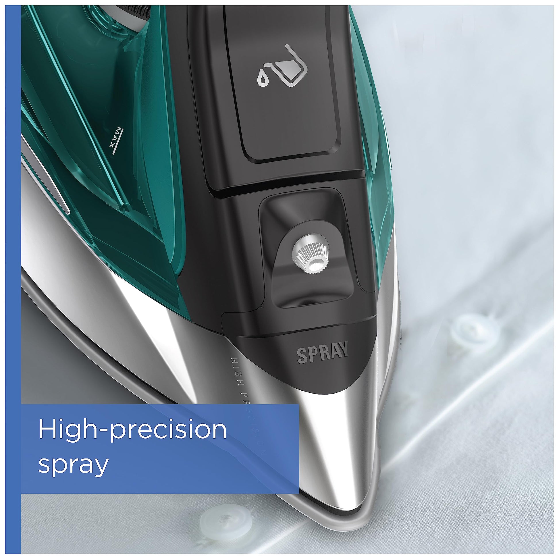 Rowenta Plancha de vapor Pro Master Xcel Steam Iron. Capacidad de 310 ml, resultados profesionales en casa, diseño ergonómico. Verde, plata y negro, DW8360U1