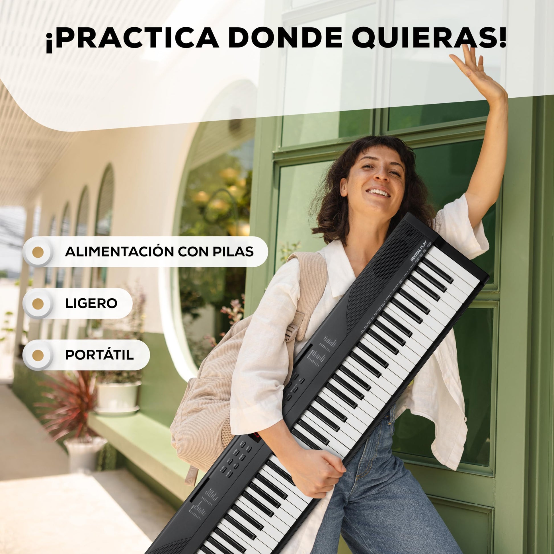 Alesis Teclado piano con 88 teclas y 480 sonidos, altavoces, MIDI USB, atril, adaptador de corriente y lecciones de piano para principiantes