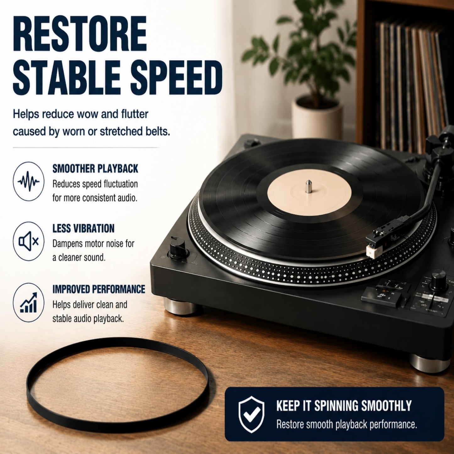 KOMITASUI - Correas de goma de repuesto para Sony MDP-555 LaserDisc