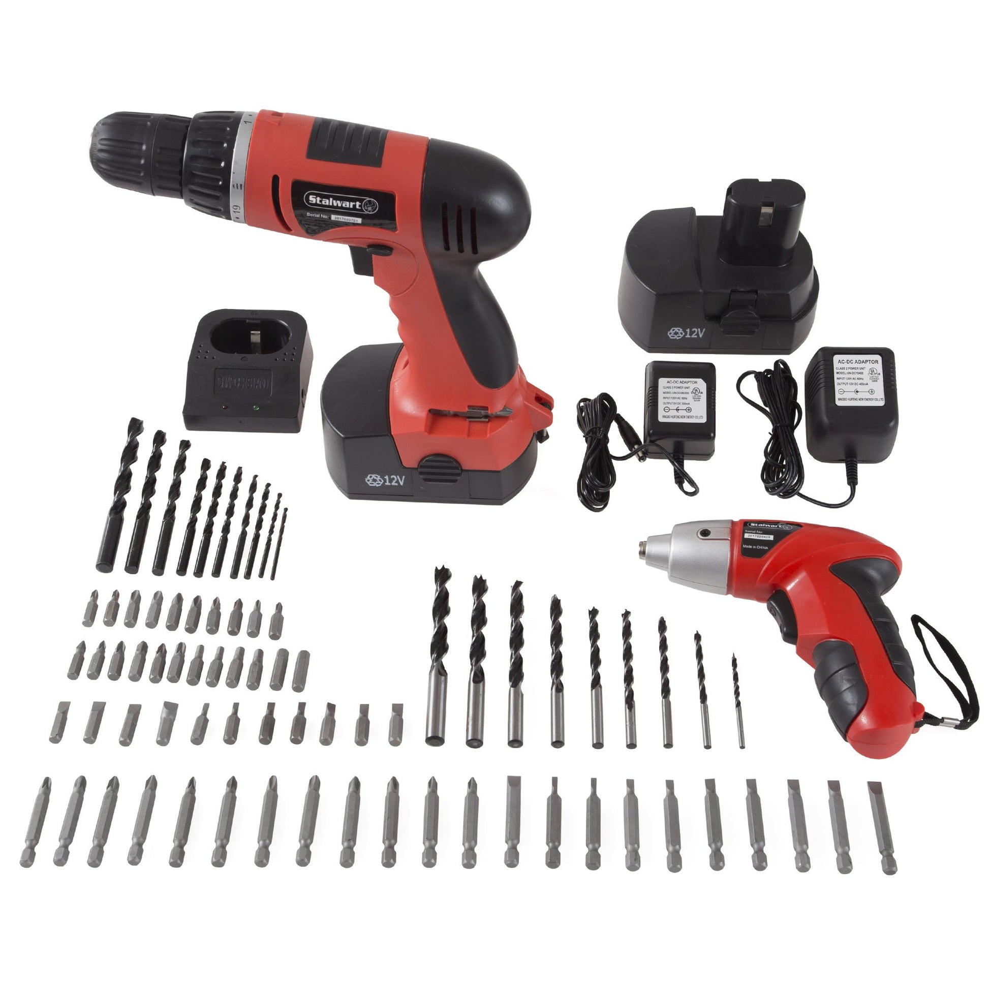 Stalwart 75-10601 Cordless Drill and Driver Combo, 74 Piece