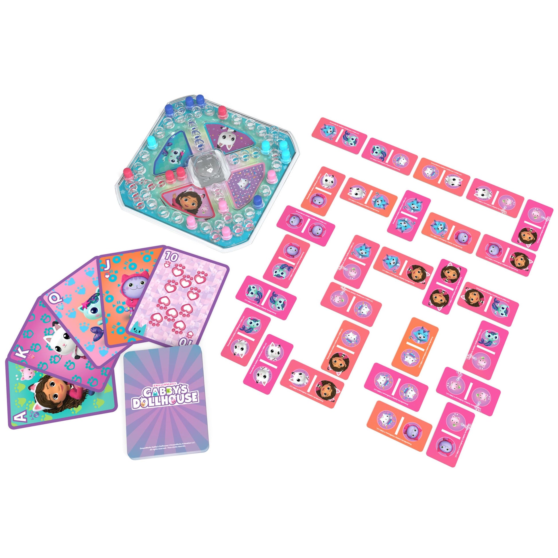 Cardinal, Conjunto de Regalo de 3 Juegos de La Casa de Muñecas de Gabby, Juego Pop-Up, dominó y Juego de Cartas Gigantes, Juguetes para niños de Gabby's Dollhouse, para niños a Partir de 4 años
