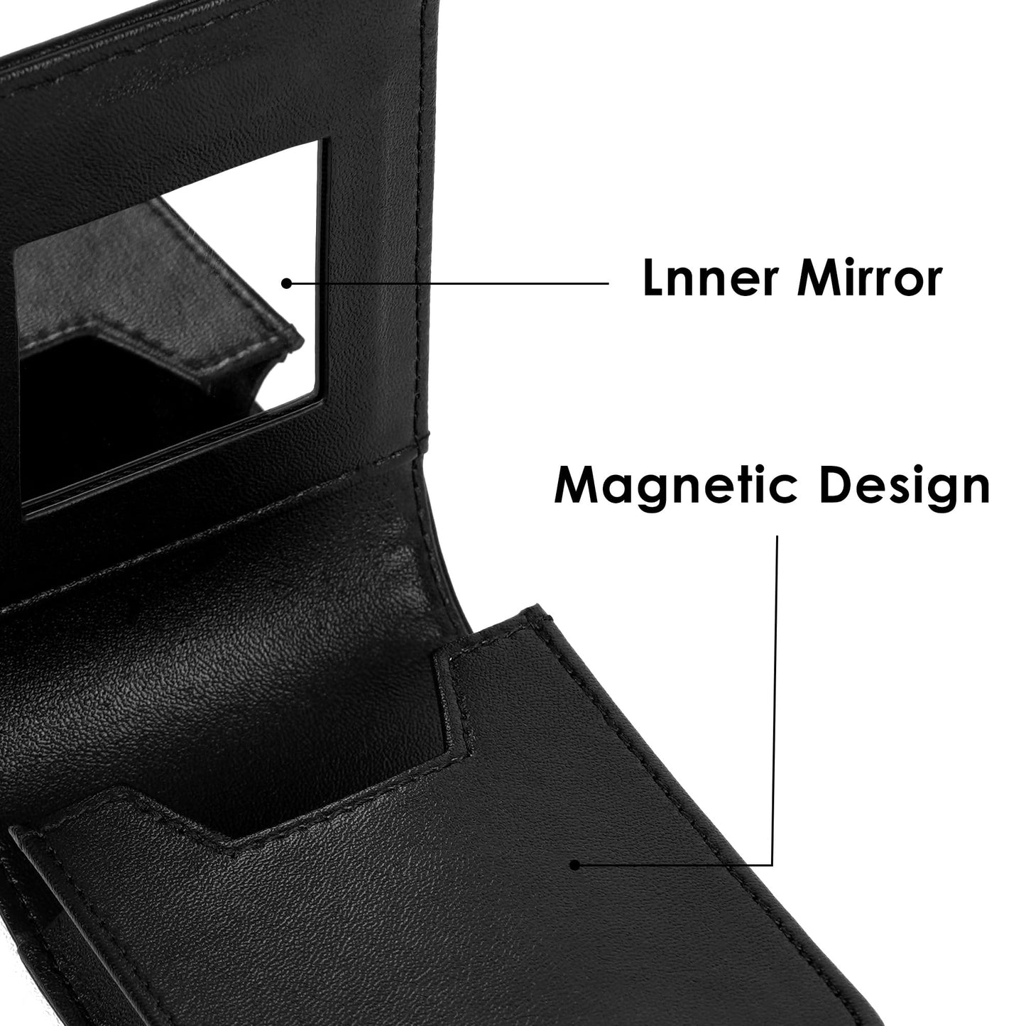 Biiange - Estuche para lápiz labial con espejo, mini soporte para lápiz labial para bolso, bolsa de cosméticos de viaje pequeña, bolsa de maquillaje portátil para lápices labiales y artículos