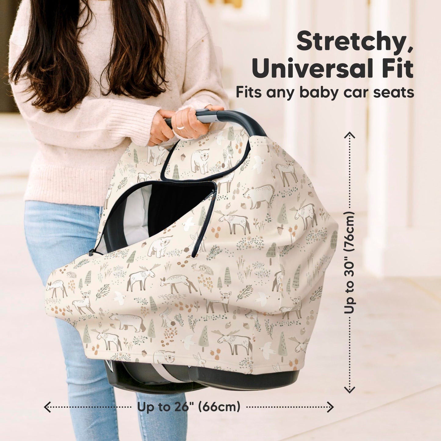 KeaBabies - Funda para asiento de coche de invierno para bebé, recién nacido, ajuste universal, para bebé niña, niño, transpirable, manta ligera, fácil de usar, toldo para carriola, lluvia, viento