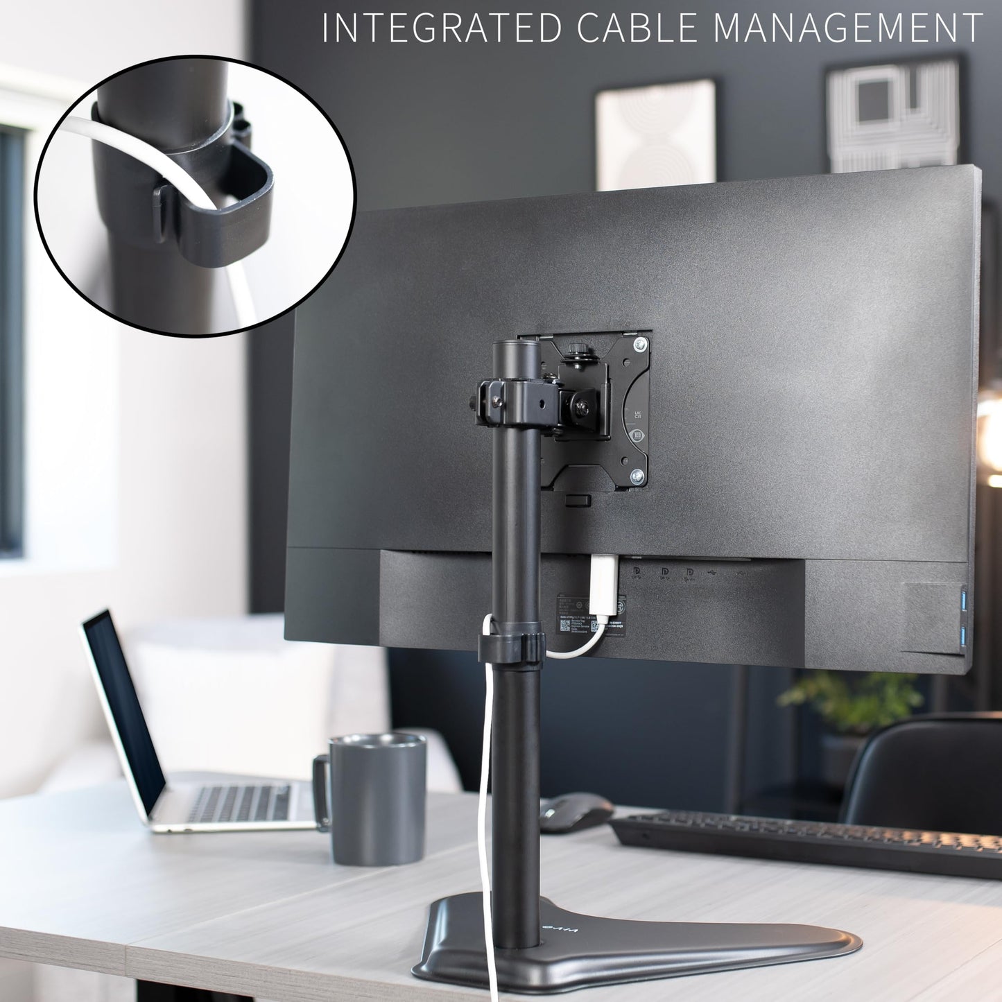 Soporte de Computadora VIVO Negro con Altura Ajustable para Monitor de hasta 38 Pulgadas