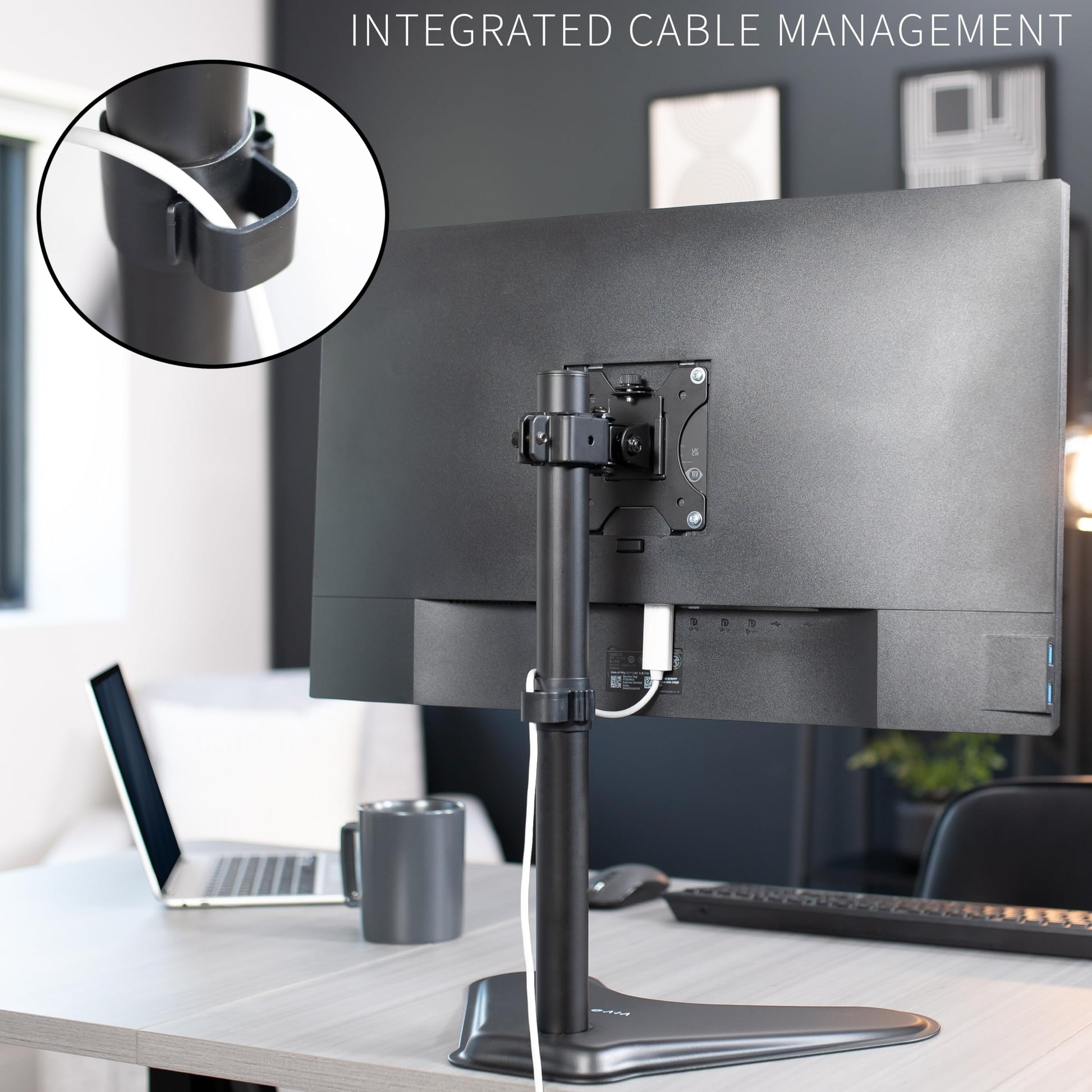 Soporte de Computadora VIVO Negro con Altura Ajustable para Monitor de hasta 38 Pulgadas
