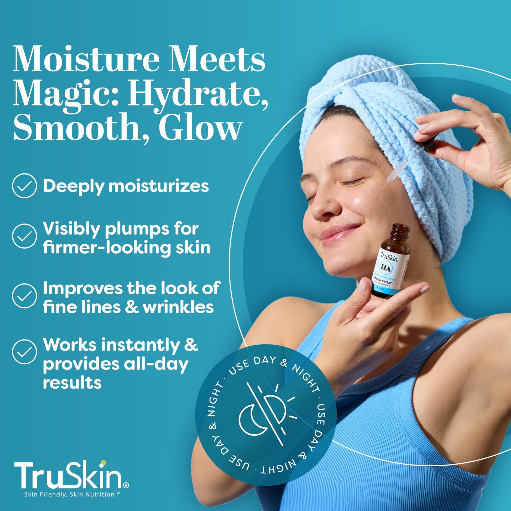 BEST Hyaluronic Acid Serum (BIG 2-OZ Bottle) for Skin & Face with Vitamin C, E, Organic Jojoba Oil, Natural Aloe and MSM - Deeply Hydrates & Plumps Skin to Fill-in Fine Lines & Wrinkles