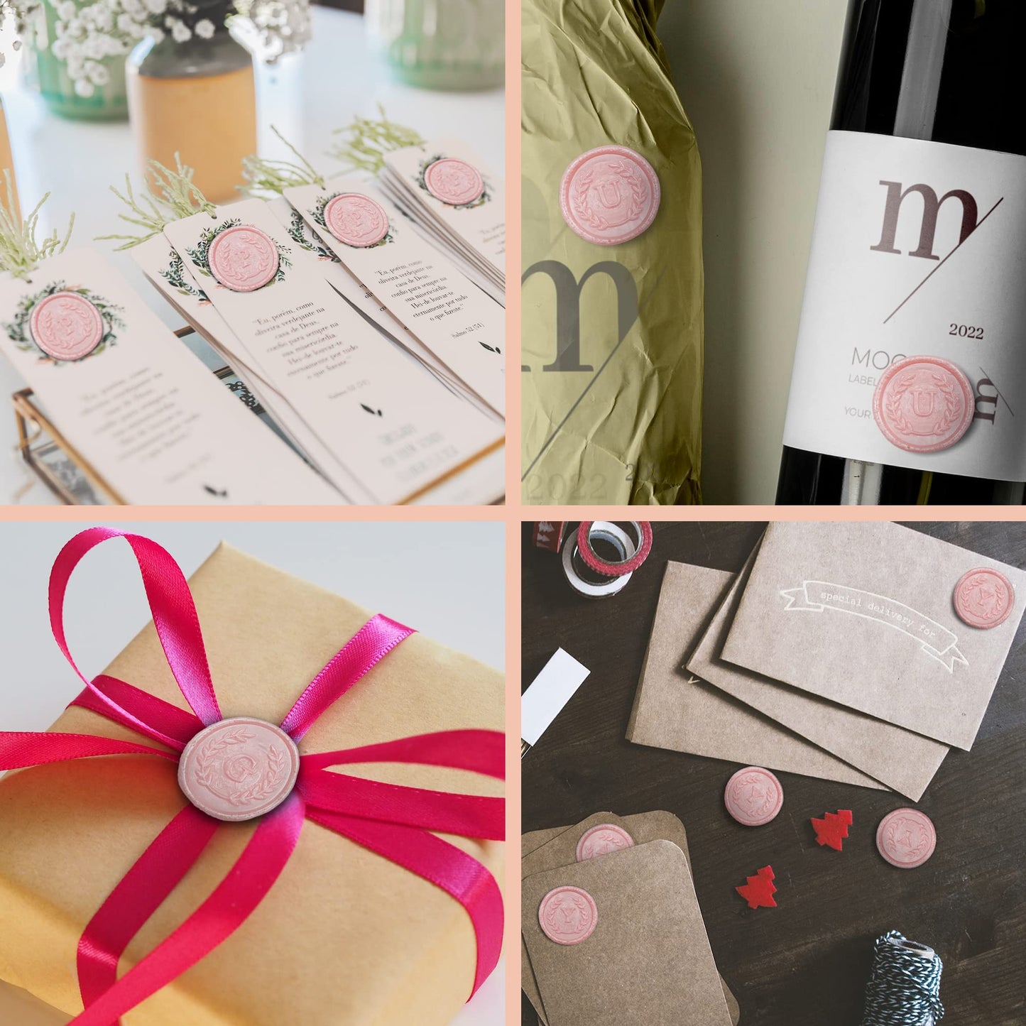 100 calcomanías adhesivas de cera con letra E, hechas a mano, sin necesidad de sello, etiquetas adhesivas de cera para invitaciones de boda, sobres, regalo de Navidad