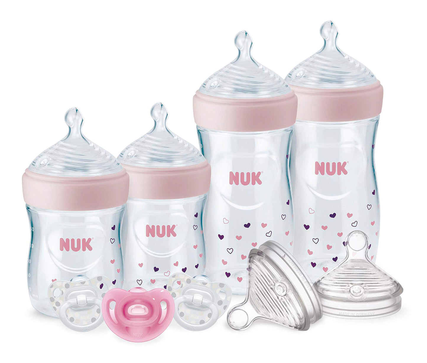 Biberones Naturales NUK White con Set de Regalo SafeTemp