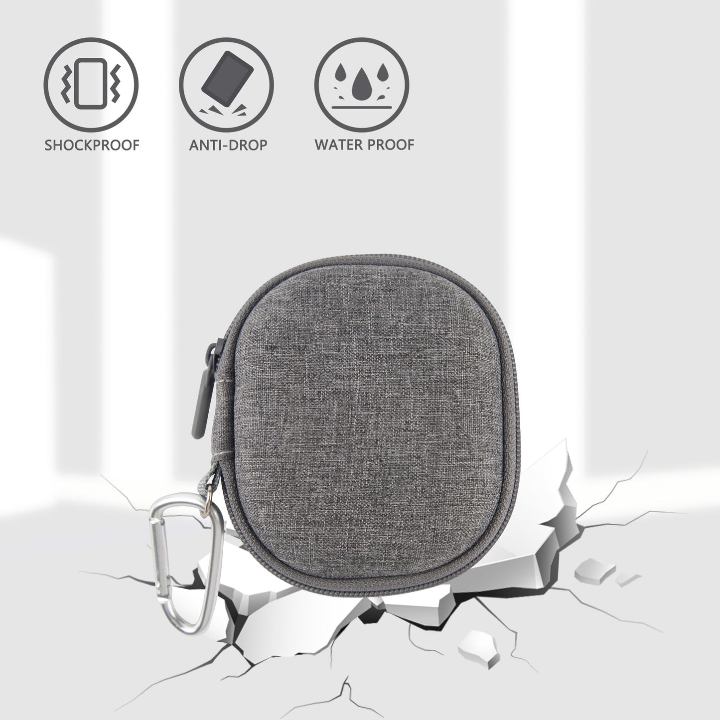 Kingshion Estuche para afeitadora eléctrica compatible con Laifen P3 Pro, estuche rígido compacto y protector de viaje con bolsillo de malla para accesorios de afeitadora - Gris