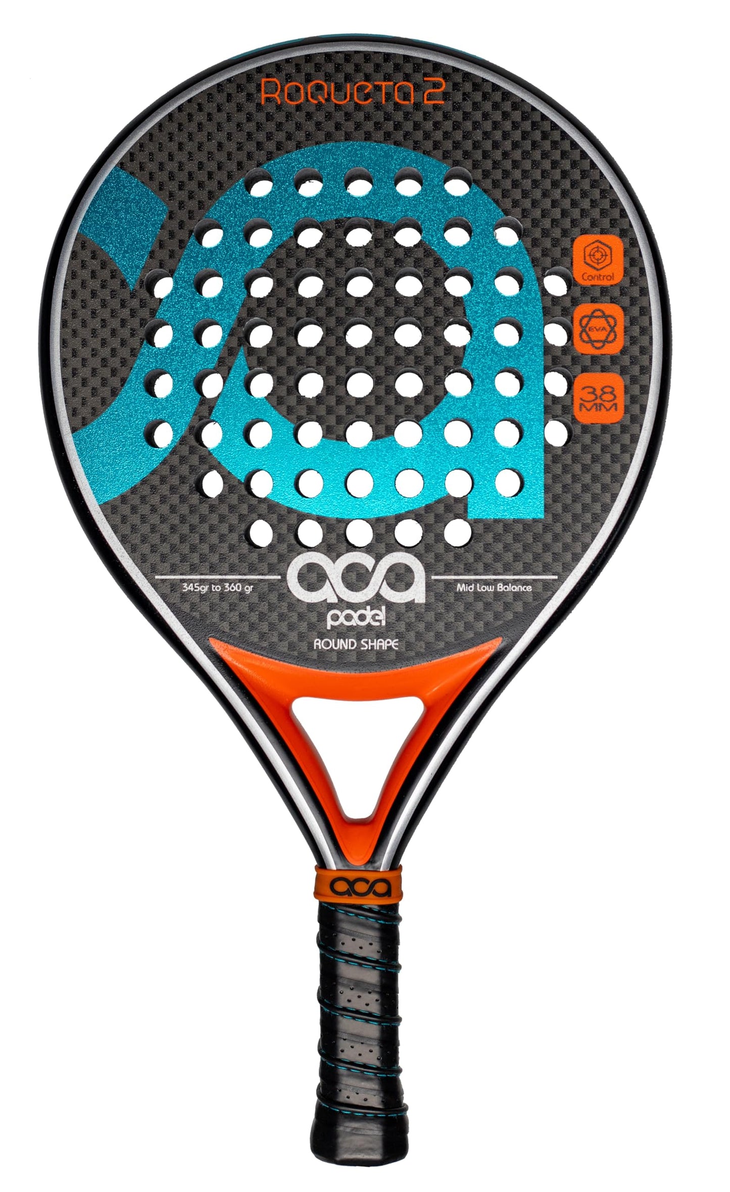 Pala de Pádel Aca Roqueta 2 Azul con Fibra de Vidrio y Marco de Carbono