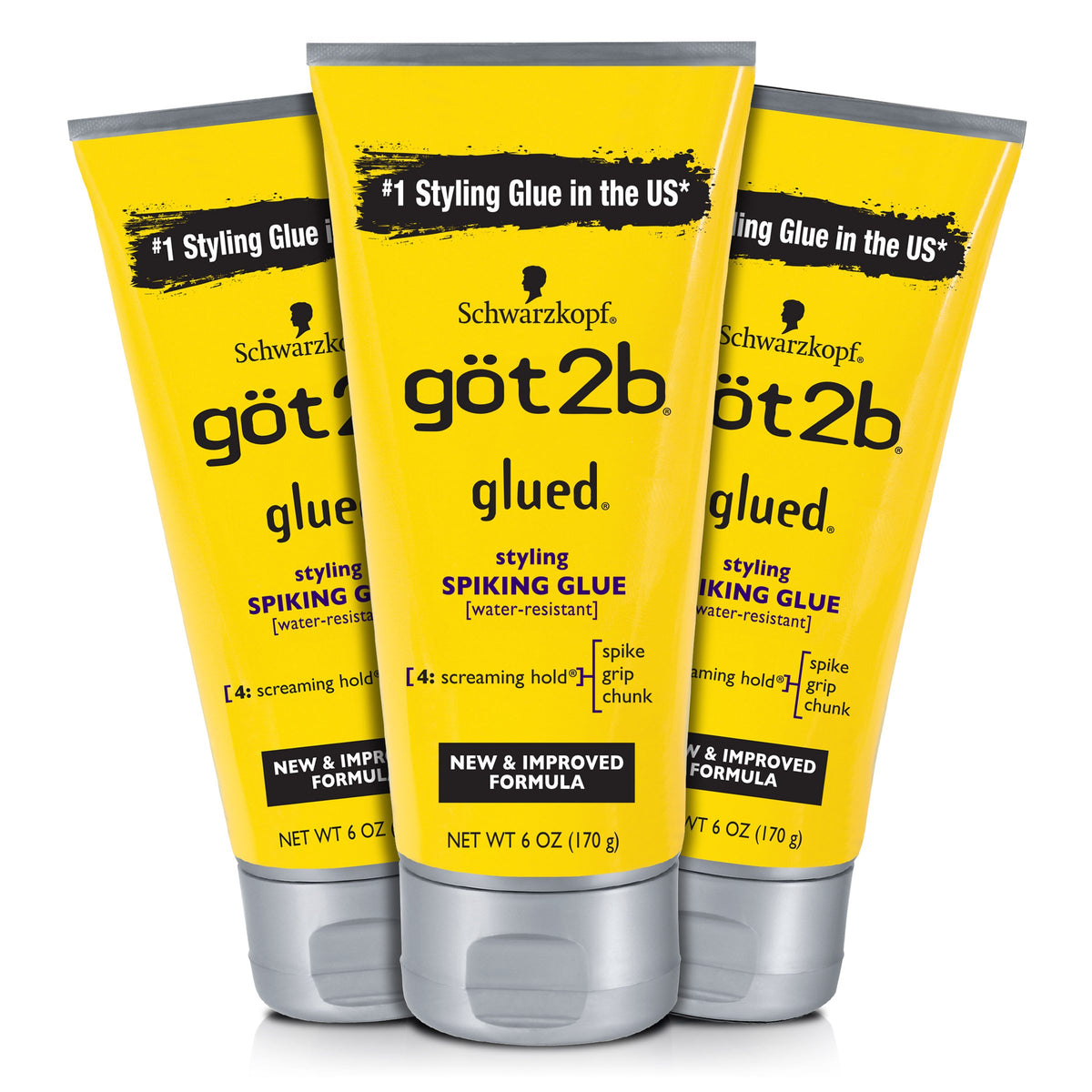 Got2b Pegado Styling Pegamento para el cabello, 6 onzas (recuento de 3)