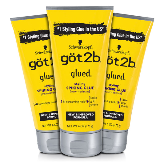 Got2b Pegado Styling Pegamento para el cabello, 6 onzas (recuento de 3)