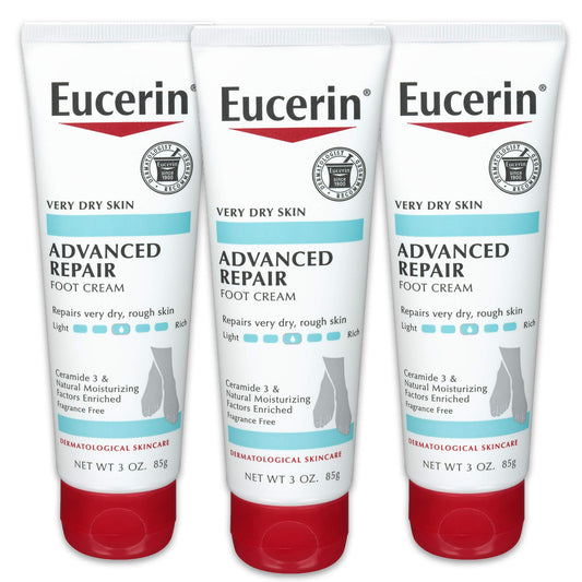 Eucerin Intensive Repair, Extra-Enriched Foot Creme, 3 Oz (Pack of 3)