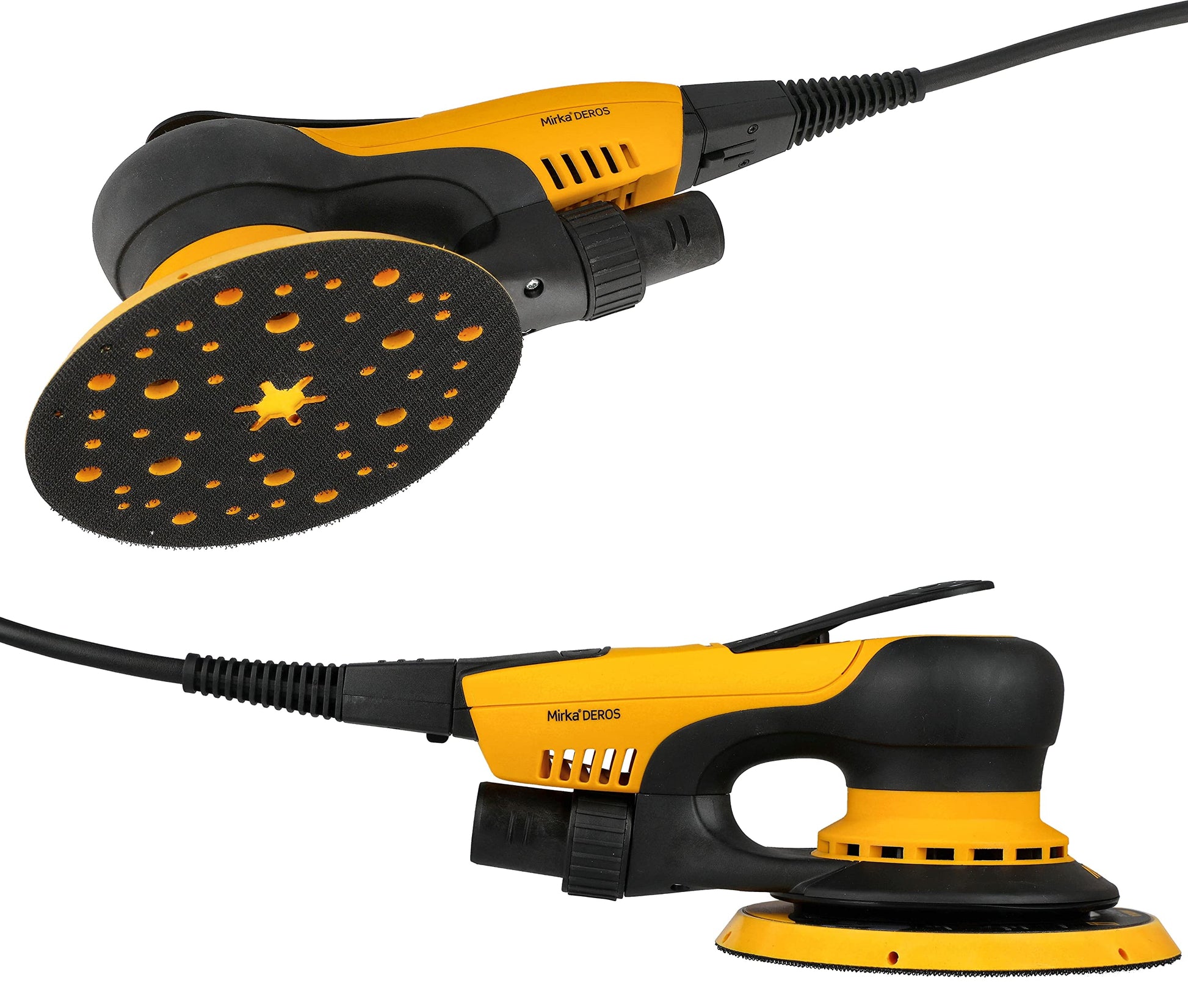 Lijadora Orbital Aleatoria Eléctrica Mirka Amarillo Negro 6 Pulgadas