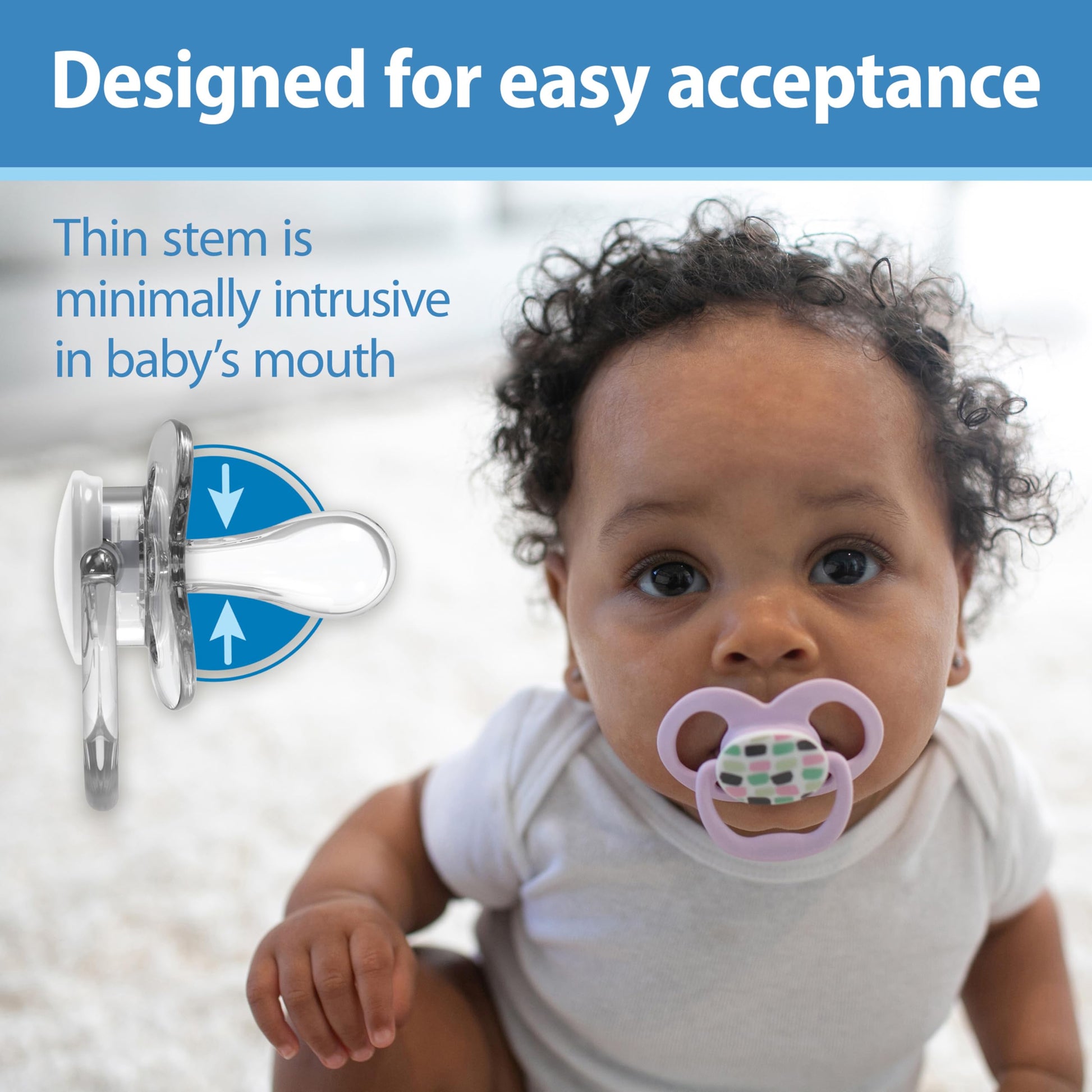 Chupete Dr. Brown's Nature Morada Brilla en la Oscuridad, Simétrico Silicona Suave para Bebé 6-18 Meses, Paquete de 4