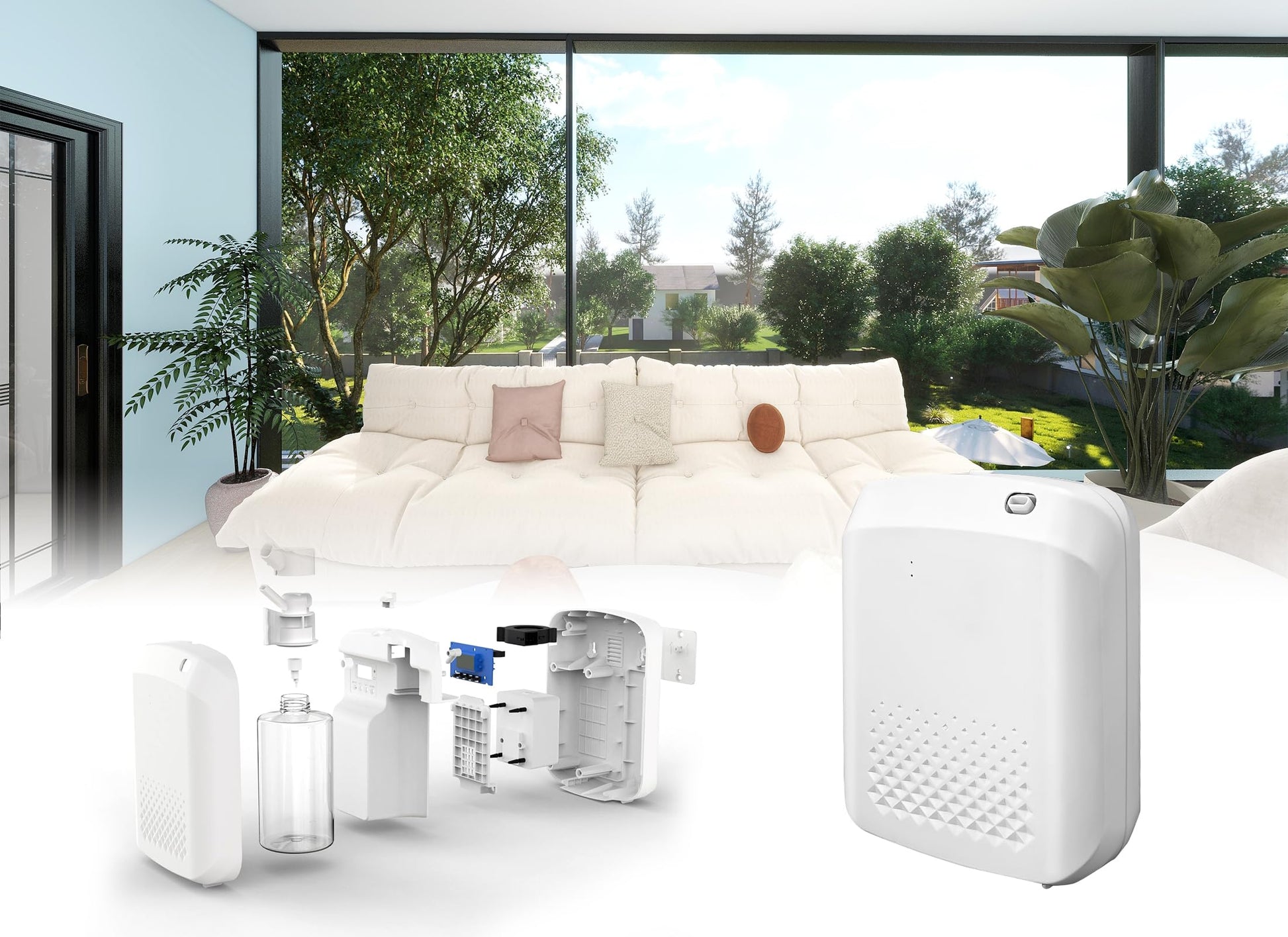 Difusor De Aire Con Bluetooth, Difusores Profesionales De Aceites Esenciales Sin Agua De Difusión De Fragancias Por Nebulización Con Botella De 400ml Para Casa Hotel (Enchufe de