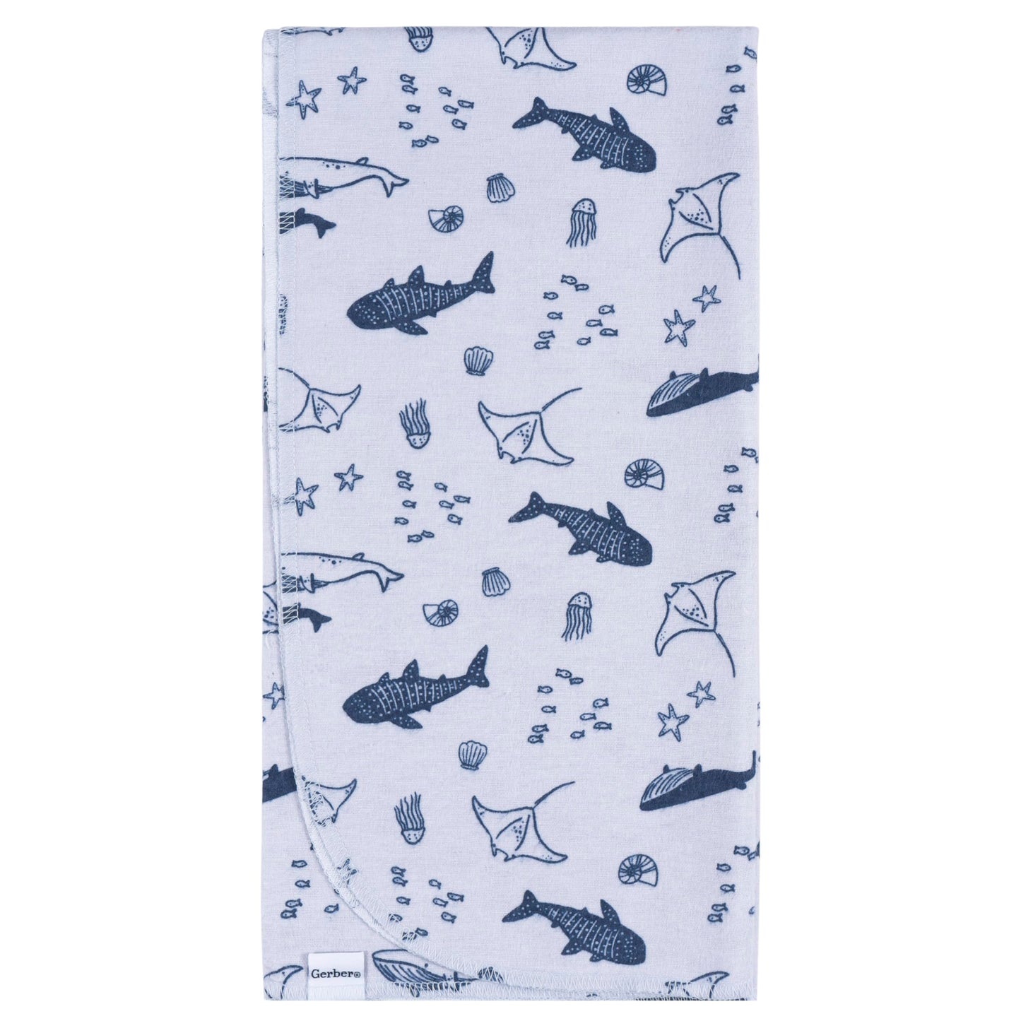 Gerber - Mantas Unisex para bebé, 100% Franela de algodón, 30 x 30 Pulgadas (Paquete de 4), Calma Costera, Talla única