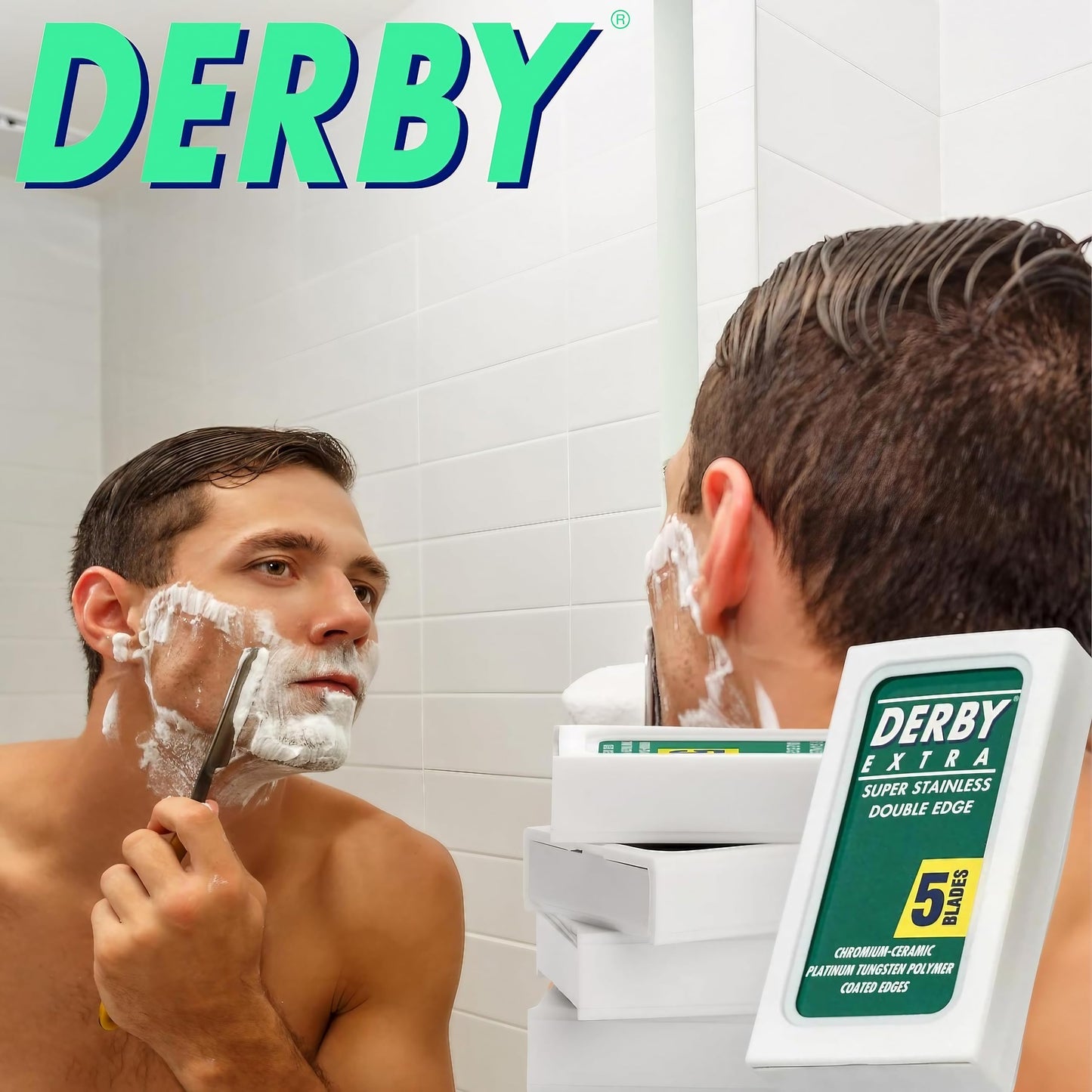 Derby Cuchillas de afeitar extra de doble filo, 100 unidades